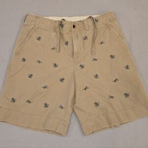 Vtg Polo Ralph Lauren Men's Khaki All Over Honey Bee Embroidered Shorts
